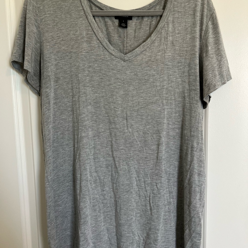 Halogen Gray V-Neck Short Sleeve Tee